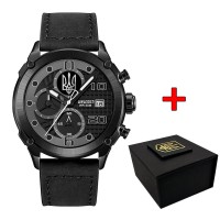 Годинник наручний Awarder 016 Тризуб срібло All Black Годинник наручний Awarder 016 Тризуб срібло All Black