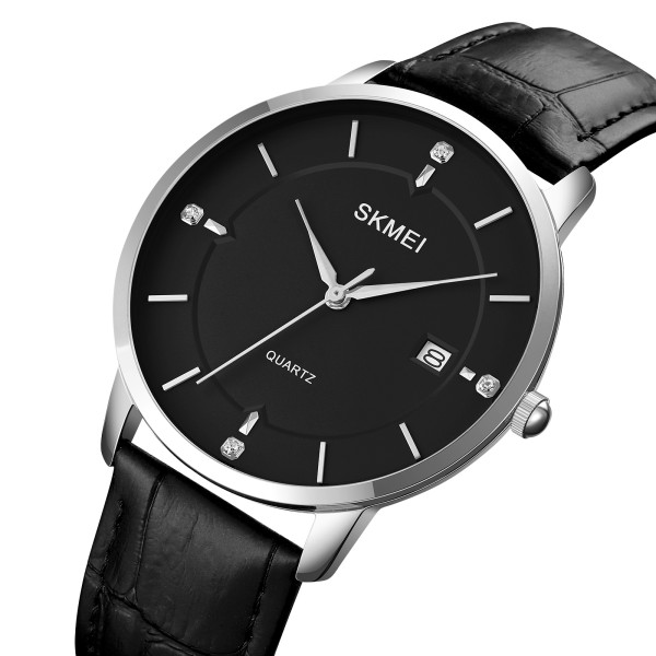 Годинник наручний Skmei 1801LSIBK Silver-Black Leather