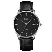 Годинник наручний Skmei 1801LSIBK Silver-Black Leather