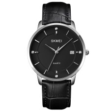 Годинник наручний Skmei 1801LSIBK Silver-Black Leather