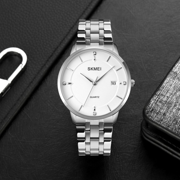 Годинник наручний Skmei 1801SSI Silver Case Mesh Band