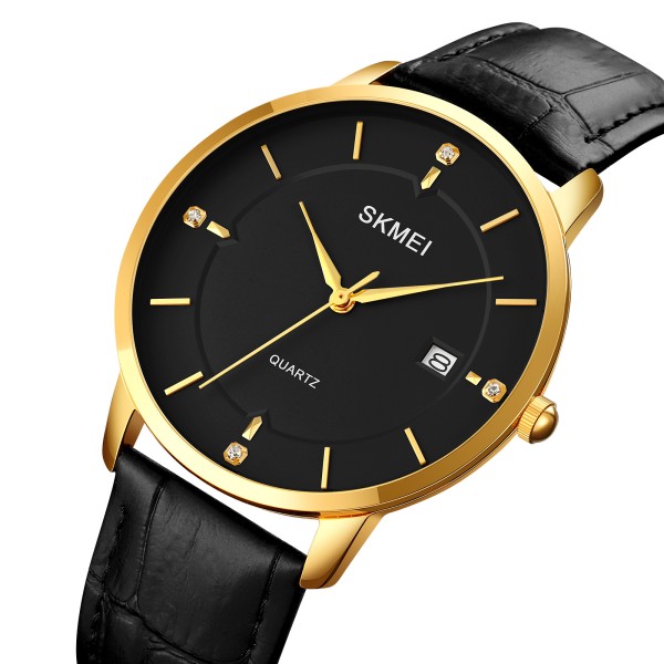 Годинник наручний Skmei 1801LGDBK Gold-Black Leather