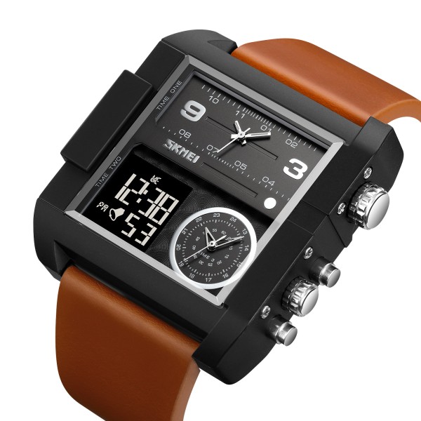 Skmei 2020BKBKBN Black-Broun-Black