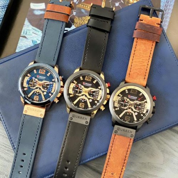 Годинник наручний Curren 8329 Blue-Gold