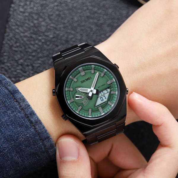 Годинник наручний Skmei 1816BKGNWT Black-Green-White