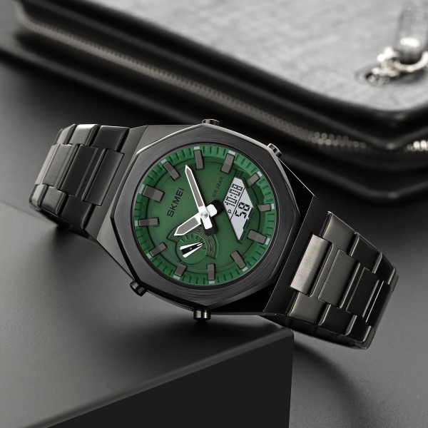 Годинник наручний Skmei 1816BKGNWT Black-Green-White