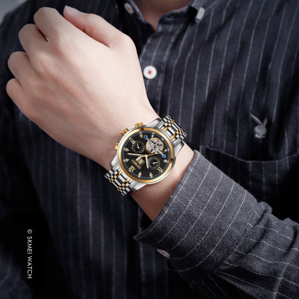 Годинник наручний Skmei M029TGDBK Gold-Silver-Black