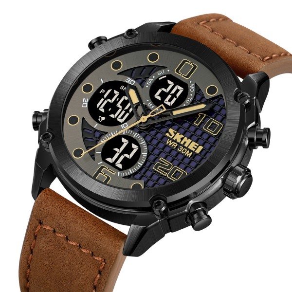 Skmei 1975LDKBNBK Dark Brown-Black Leather.
