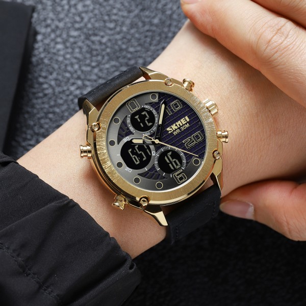 Skmei 1975LGDBK Gold-Black Leather