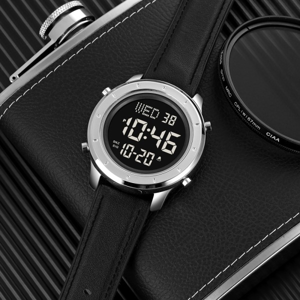 Годинник наручний Skmei 1864LSIBK Silver-Black Leather