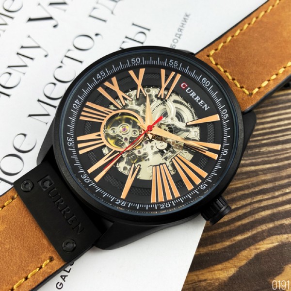 Годинник наручний Curren 8299 Black-Gold-Brown