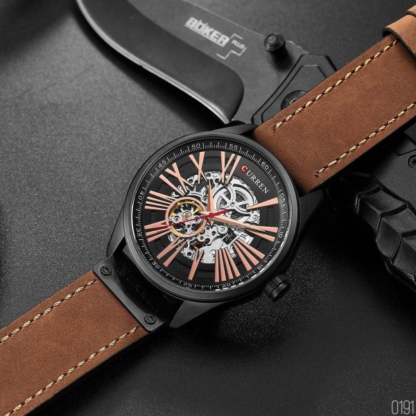 Годинник наручний Curren 8299 Black-Gold-Brown
