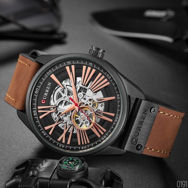 Годинник наручний Curren 8299 Black-Gold-Brown
