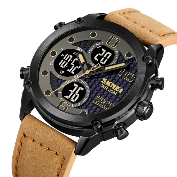 Skmei 1975LLTBNBK Light Brown-Black Leather.