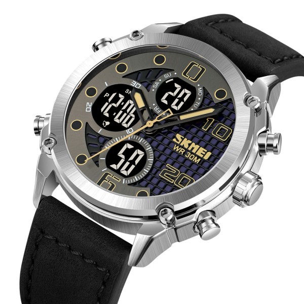 Skmei 1975LSIBK Silver-Black Leather.