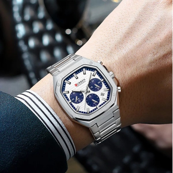 Годинник наручний Curren 8459 Silver-White