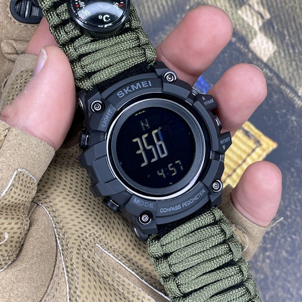 Годинник наручний Skmei 1356AGPK Army Green Tactic Compass