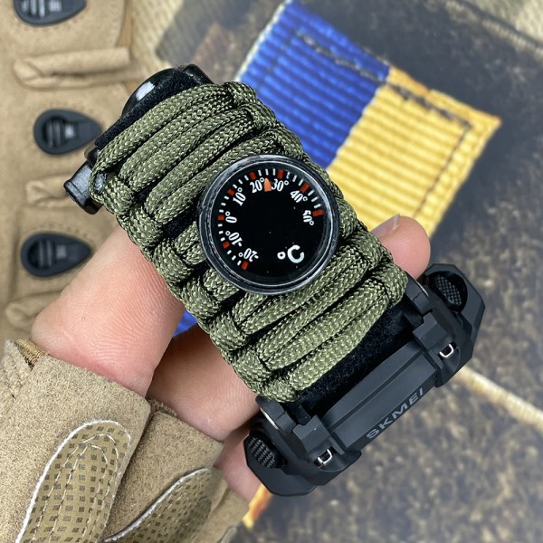 Годинник наручний Skmei 1356AGPK Army Green Tactic Compass