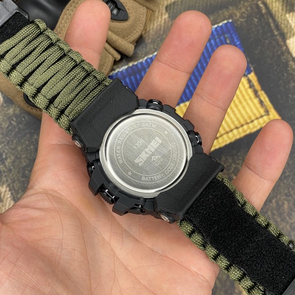 Годинник наручний Skmei 1356AGPK Army Green Tactic Compass