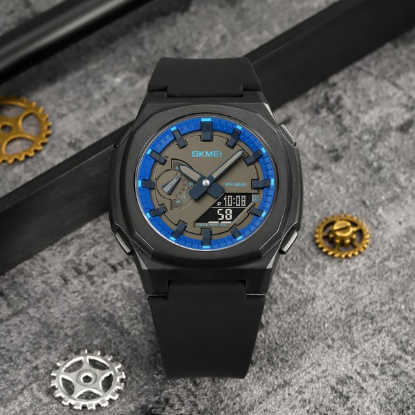 Годинник наручний Skmei 2091BKBUBK Black-Blue-Black