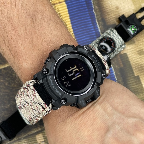 Годинник наручний Skmei 1356DCPK Desert Camo Tactic Compass