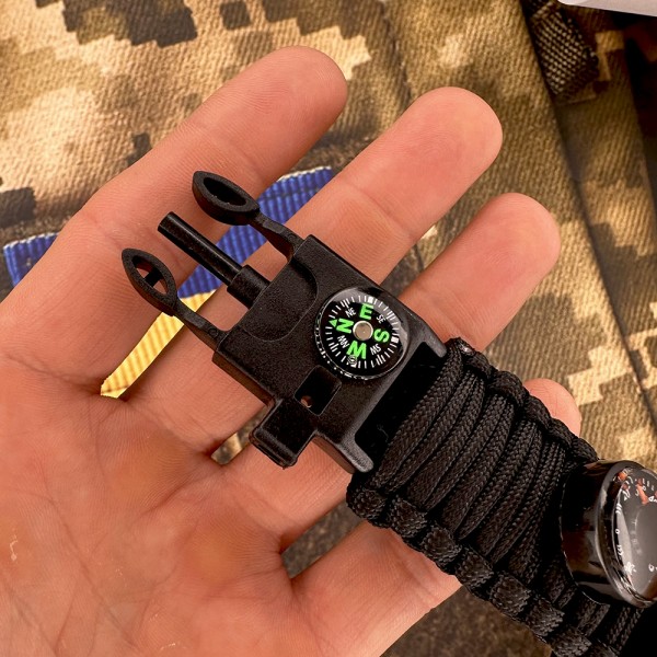 Годинник наручний Skmei 1356BK Black Tactic Compass