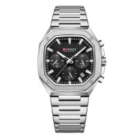 Годинник наручний Curren 8459 Silver-Black