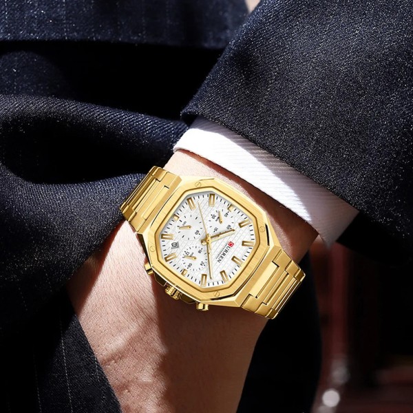 Годинник наручний Curren 8459 Gold-White