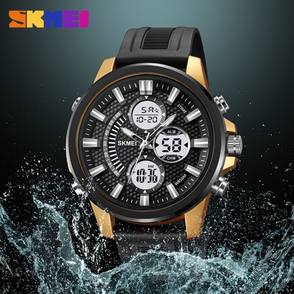 Годинник наручний Skmei 2235BKGDWT Black-Gold-White