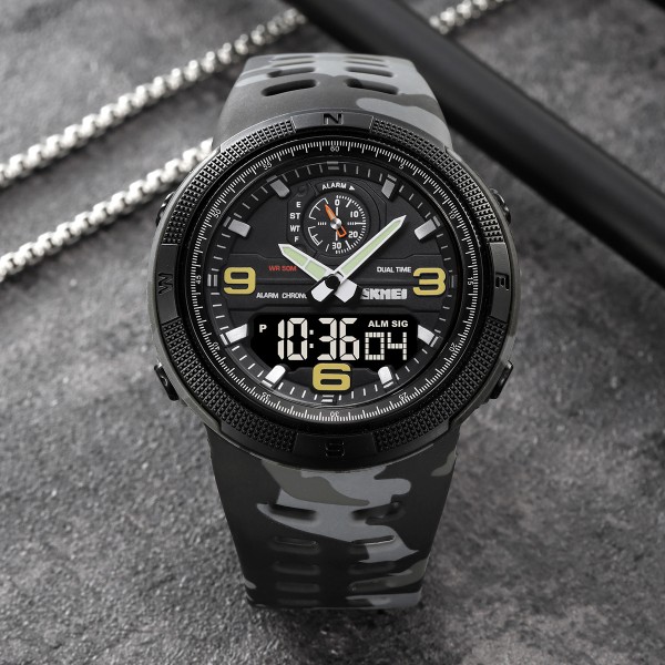 Годинник наручний Skmei 1655CMGYBK Camo Grey-Black