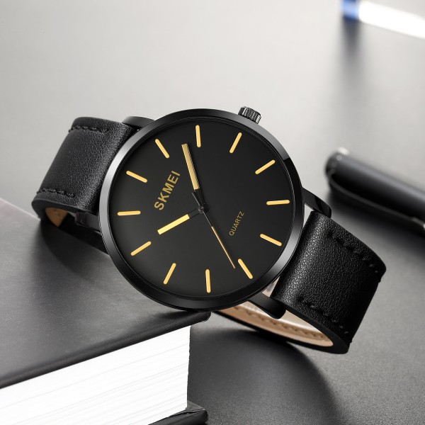 Годинник наручний Skmei 1984LGD Gold-leather belt