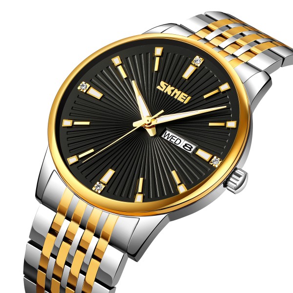 Годинник наручний Skmei 9323TGDBK Silver/Gold-Black