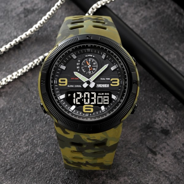 Годинник наручний Skmei 1655CMGNBK Camo Green-Black