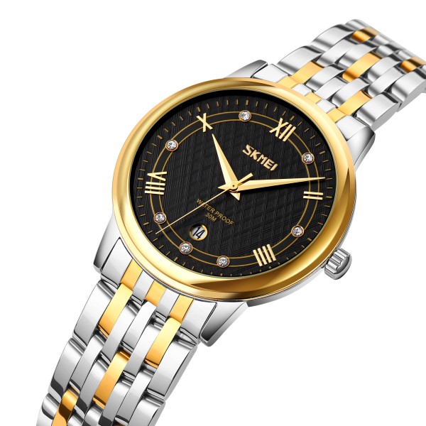 Skmei 9272TGDBK-S Gold/Silver-Black Lady