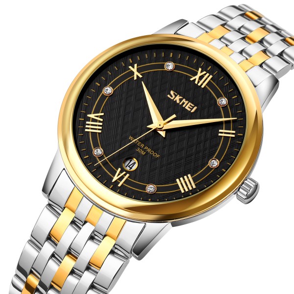 Годинник наручний Skmei 9272TGDBK-B Gold/Silver-Black Men