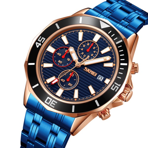Годинник наручний Skmei 9335RGBU Rose Gold-Blue