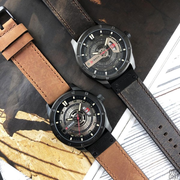 Годинник наручний Curren 8301 Black-Dark Brown