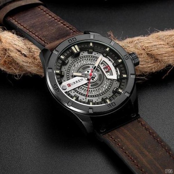 Годинник наручний Curren 8301 Black-Dark Brown