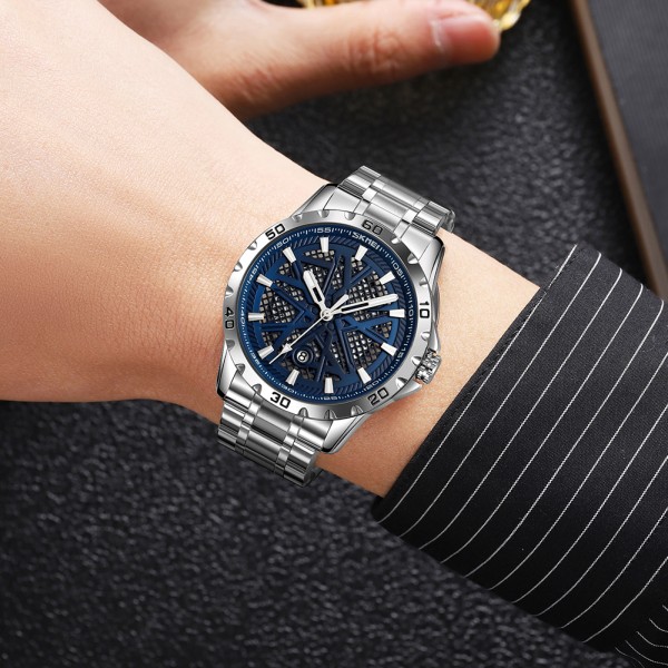 Годинник наручний Skmei 9337SIBU Silver-Blue