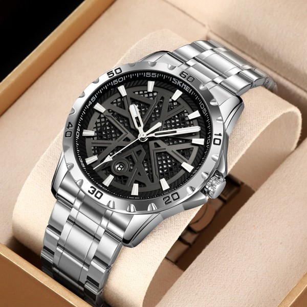 Годинник наручний Skmei 9337SIBK Silver-Black