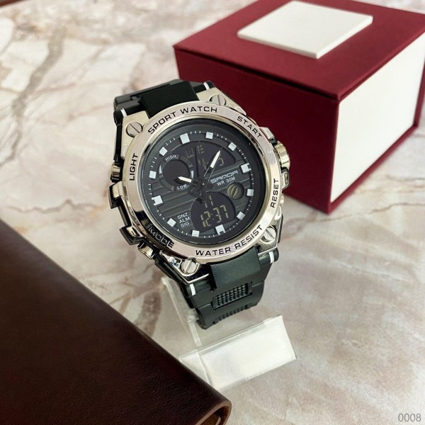 Годинник наручний Sanda 739 Black-Silver