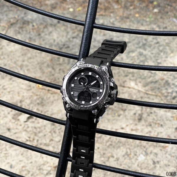 Годинник наручний Sanda 739 Black-Silver