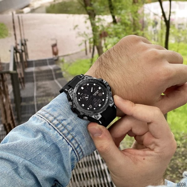 Годинник наручний Sanda 739 Black-Silver