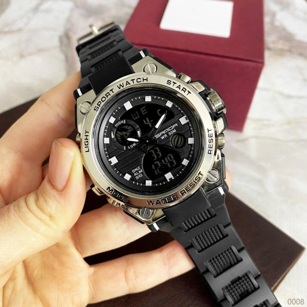 Годинник наручний Sanda 739 Black-Silver