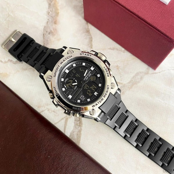 Годинник наручний Sanda 739 Black-Silver