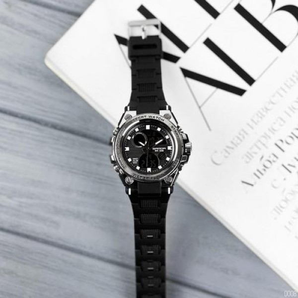 Годинник наручний Sanda 739 Black-Silver