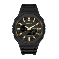 Годинник наручний Sanda 6016 Black-Gold