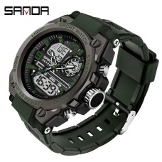 Годинник наручний Sanda 6024 Black-Military Wristband