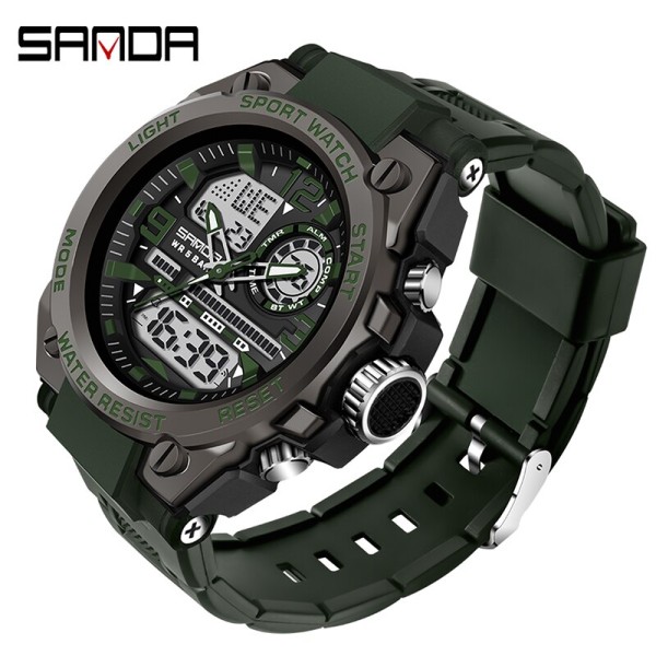 Годинник наручний Sanda 6024 Black-Military Wristband