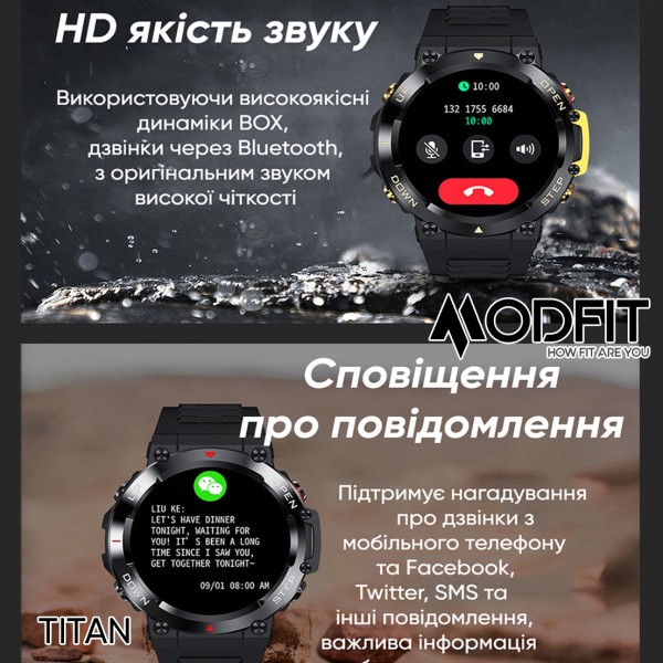 Смарт-годинник Modfit Titan Army Green 35 мм.